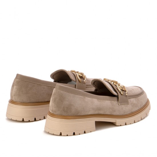 Ежедневни дамски обувки в тъмно бежов цвят V348  | Alba.bg