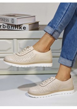 Ежедневни дамски обувки в бежов цвят V343