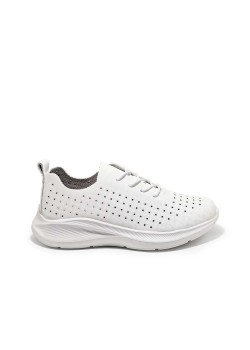 Дамски спортни обувки в бял цвят, на дупки FF344 Дамски спортни обувки в бял цвят, на дупки FF344