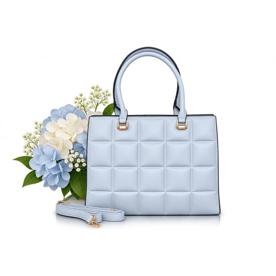 Дамска чанта в светлосин цвят от еко кожа А-014  | Alba.bg