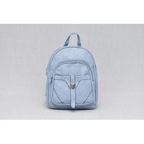 Дамска раница от еко кожа в светлосин цвят  | Alba.bg
