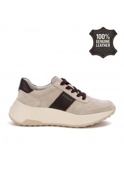 Дамски маратонки от естествен велур в бежов цвят GL558