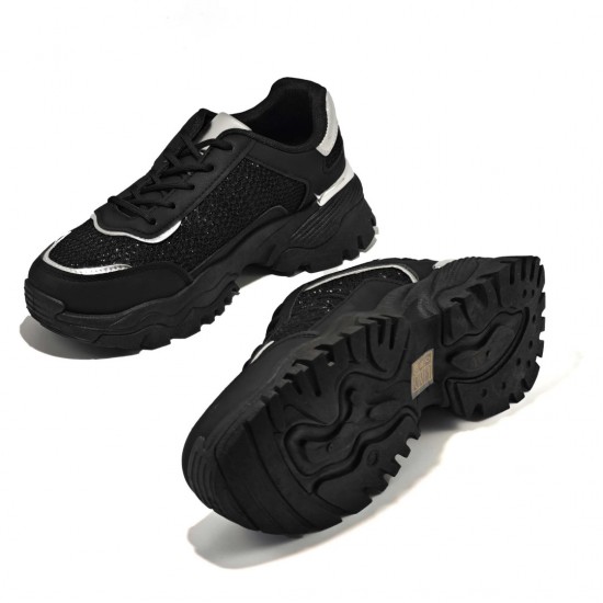 Дамски маратонки в черен цвят PR04  | Alba.bg