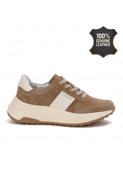 Дамски маратонки от естествен велур в кафяв цвят GL559