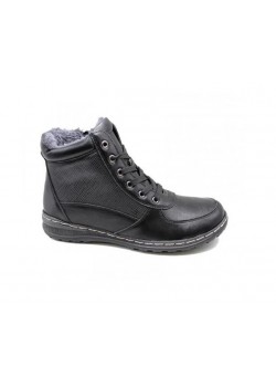 Дамски боти в черен цвят с дебел пух X993