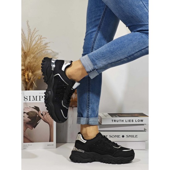 Дамски маратонки в черен цвят PR04  | Alba.bg