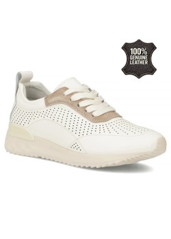 Дамски спортни обувки от естествена кожа в бежов цвят L2627
