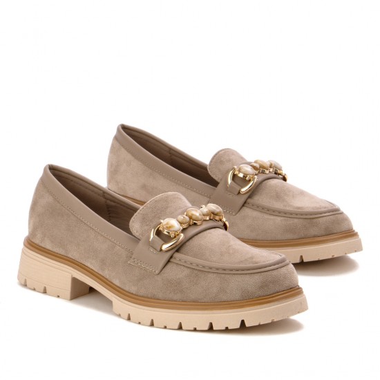 Ежедневни дамски обувки в тъмно бежов цвят V348  | Alba.bg