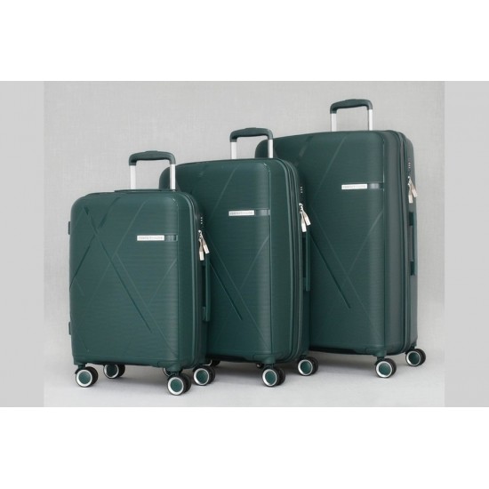 Комплект 3 броя куфари - Полипропилен 9914 цвят петрол  | Alba.bg