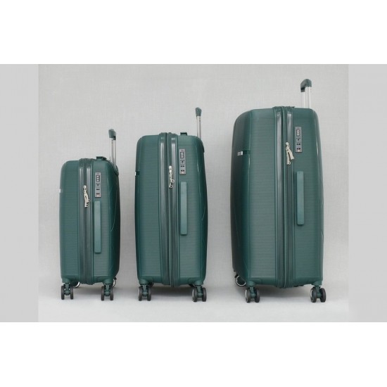 Комплект 3 броя куфари - Полипропилен 9914 цвят петрол  | Alba.bg
