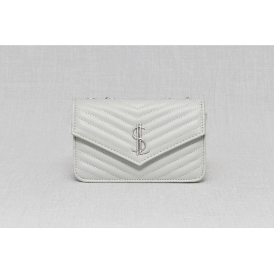 Мини чантичка от еко кожа в сив цвят  | Alba.bg