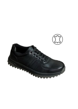 Мъжки обувки от естествена кожа в черен цвят E42