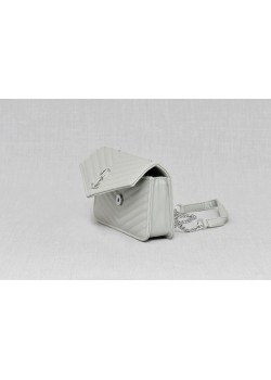 Мини чантичка от еко кожа в сив цвят