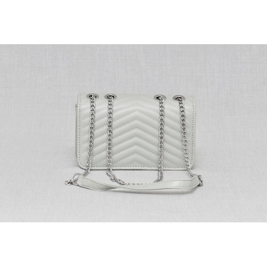 Мини чантичка от еко кожа в сив цвят  | Alba.bg